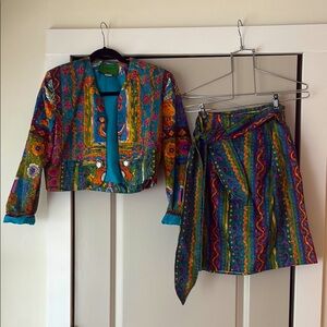 Vintage Wraps suit set with blazer and wrap skirt